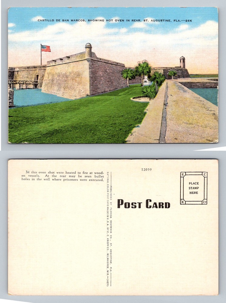 St Augustine, FL-Florida, Castillo De San Marcos Hot Oven Vintage Postcard