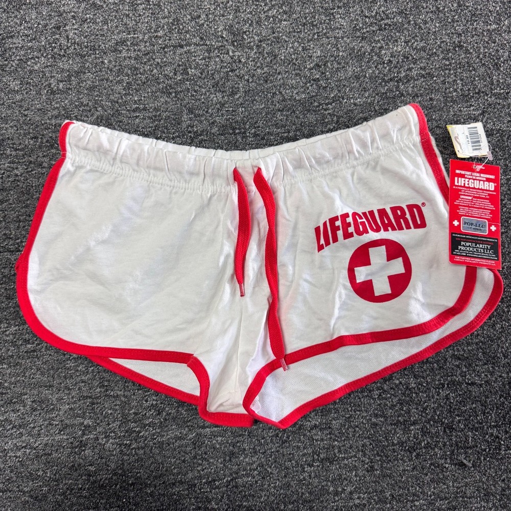 Lifeguard NEW Beach Booty Shorts Womens Sz L White NWT Official