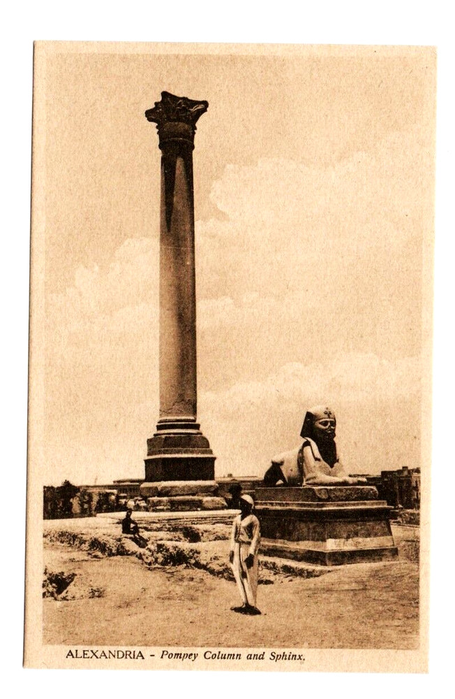 Vintage Egypt Postcard Alexandria The Fort of Napoleon Street Scene