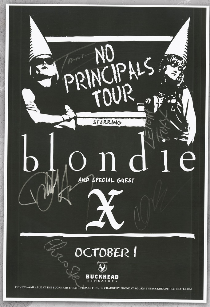 Blondie autographed gig poster Leigh Foxx, Chris Stein, Clem Burke, Debbie Harry