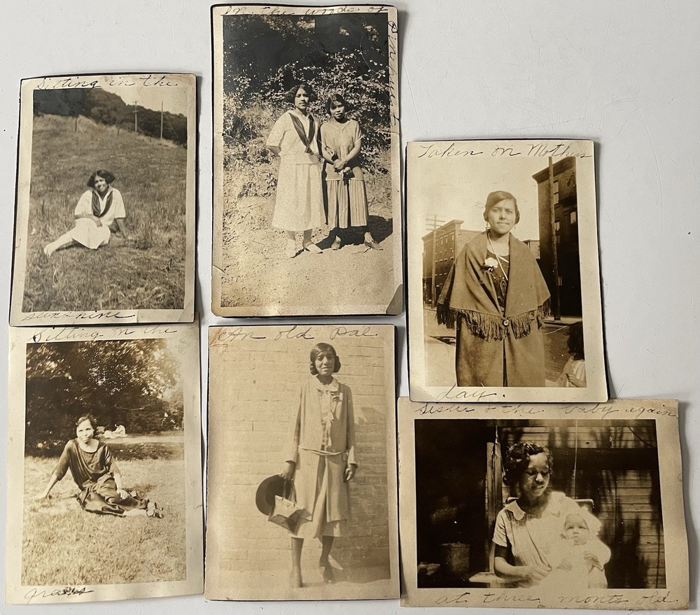 6 Antique Photos Black African American Girls Women 1920s Fashion