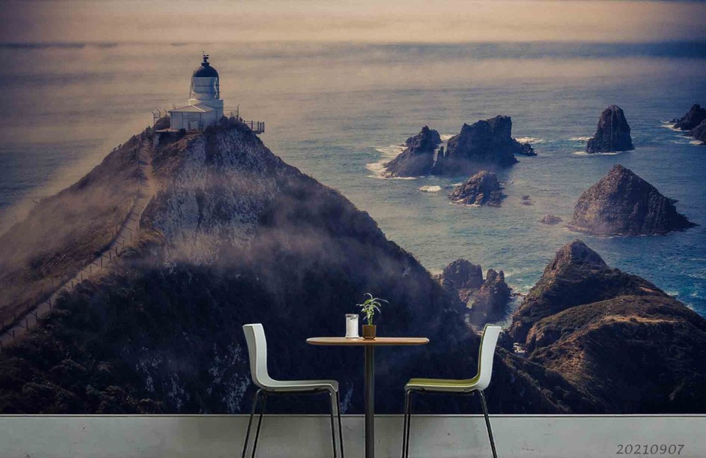 3D Sea Island Lighthouse Scenery Wall Murals Wallpaper Murals Wall Sticker 91