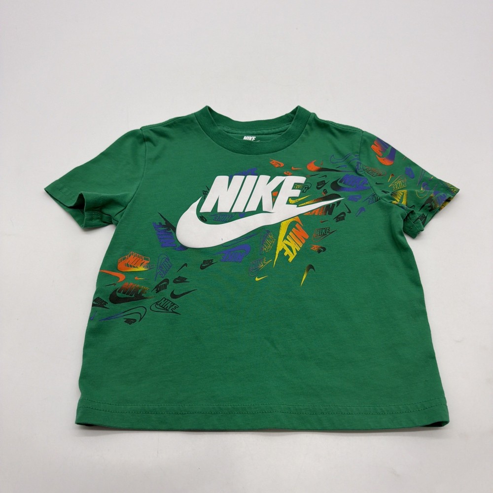 Nike The Nike Tee T-shirt Kids Boys Size 2T Green Graphic Print Logo .#46713