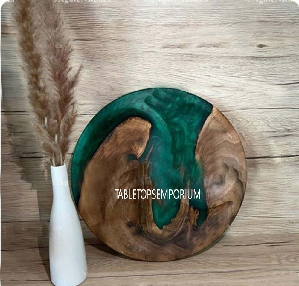 Green Epoxy Handmade Countertops  Coffee Table Resin Epoxy Top Living Room Decor