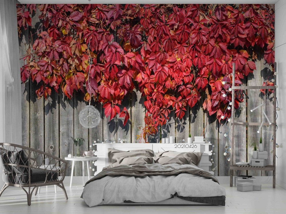 3D Autumn Plant Leaves Close-up Wall Murals Wallpaper Murals Wall Sticker