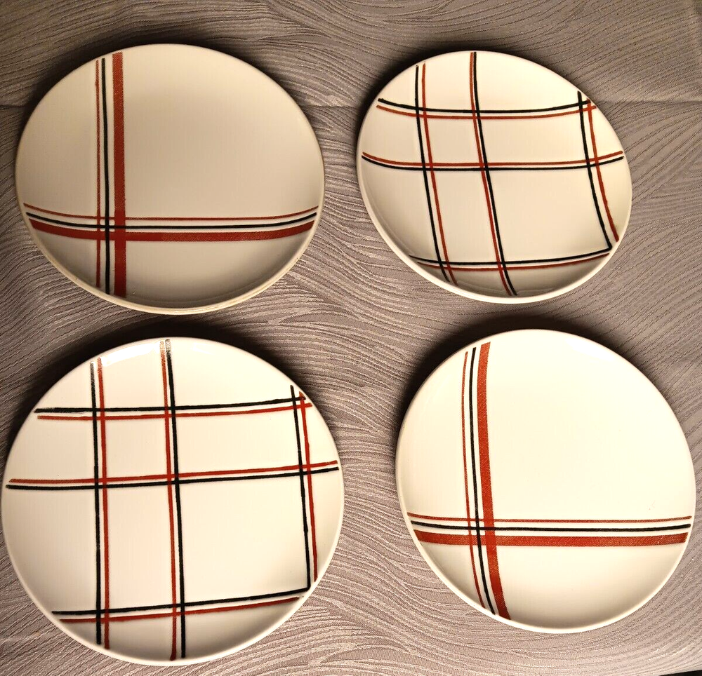 4-Piece Striped Appetizer Plate Set - 7-Inch Hearth & Home Dishes