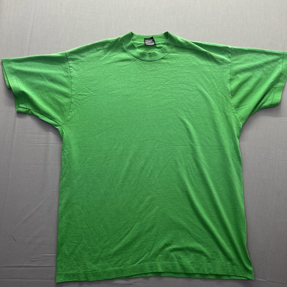 Vintage Fruit Of The Loom Best Blank T Shirt Single Stitch XL Green Made In USA