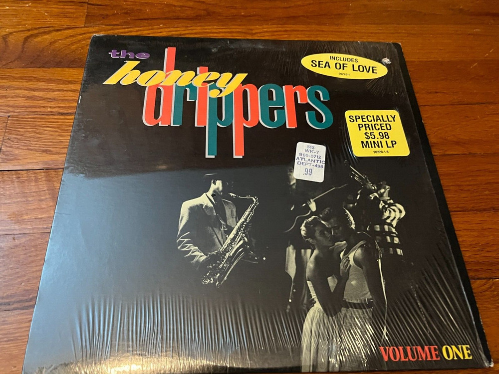 THE HONEYDRIPPERS Vol 1 ORIGINAL 1984 LP in Shrink + Sea of Love Hype Sticker NM
