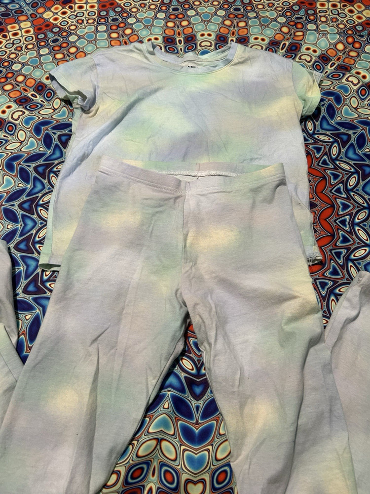 No Boundaries Tie Dye Knit T-Shirt & Straight Leg Pants Set kids 12-14