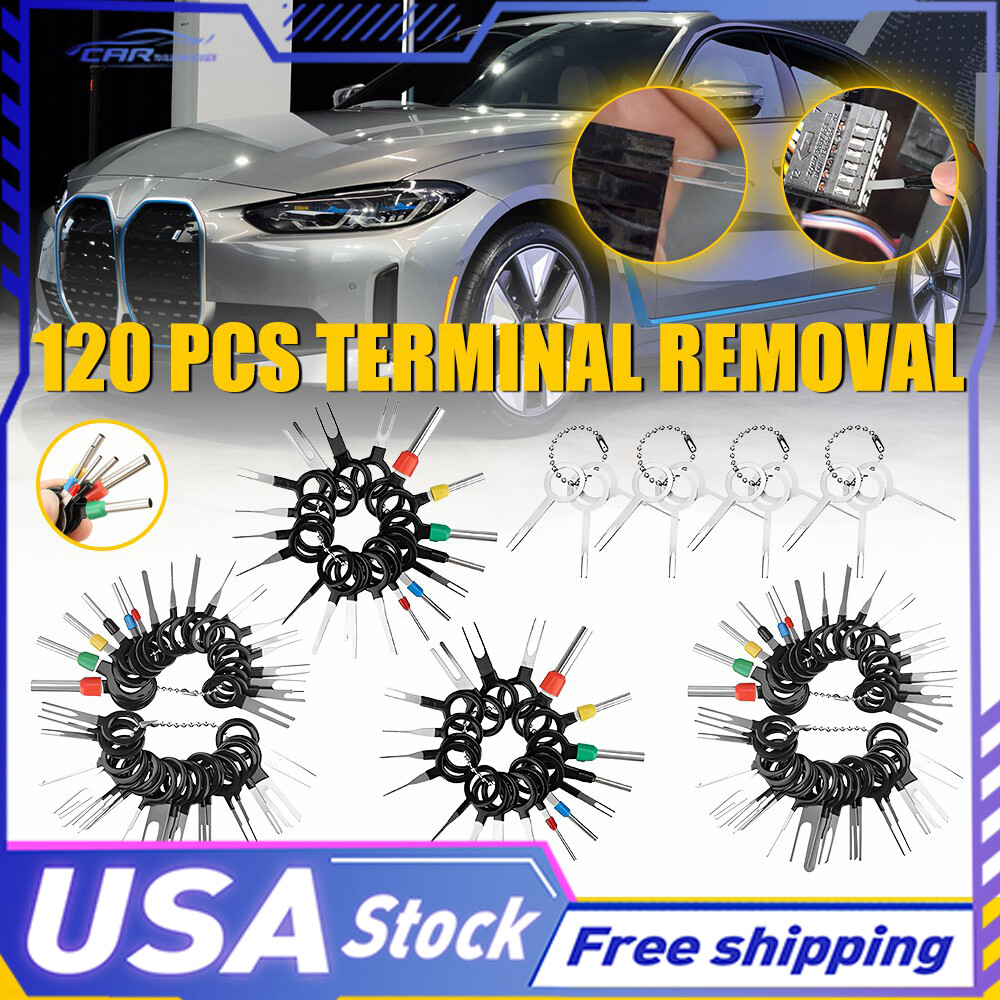 120Pc Pin Ejector Wire Extractor Auto Removal Terminal Connector Tool Puller Kit