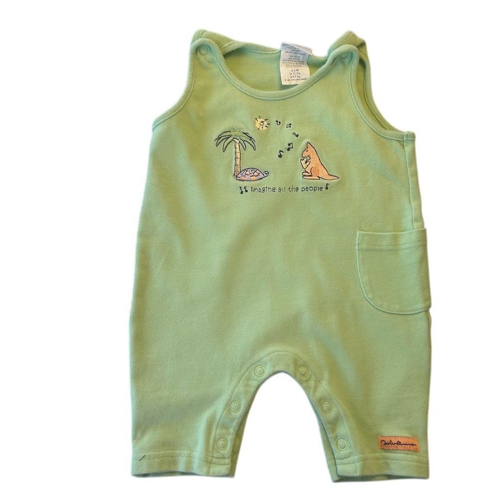 VTG Y2K Carter's John Lennon Baby Imagine all the People Shortalls 0-3 Mo