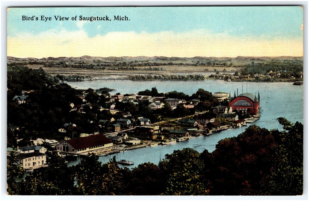 Bird's Eye View of Saugatuck Michigan Divided Back Postcard