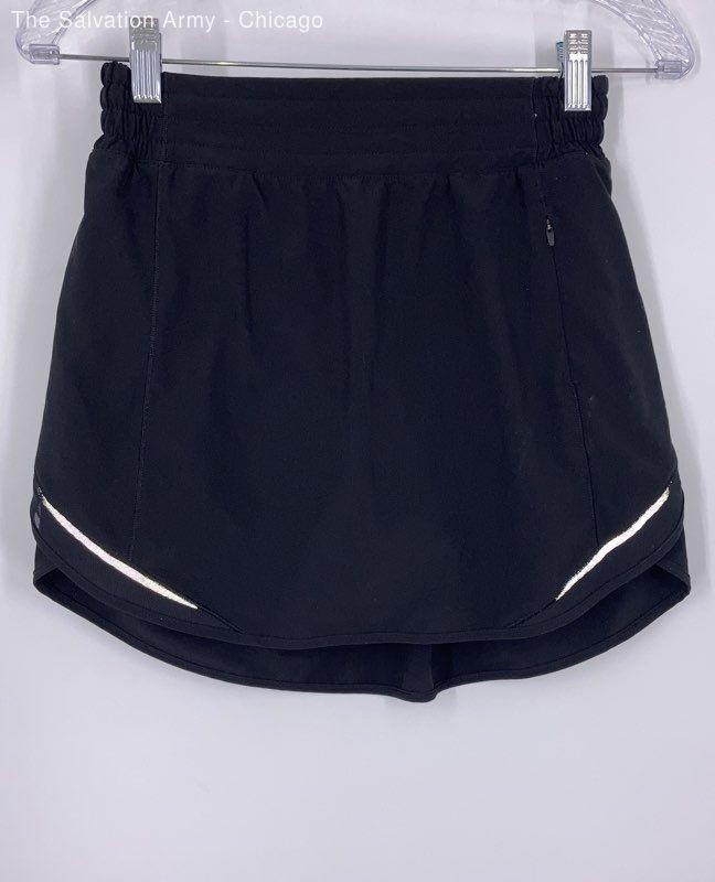 Lululemon Womens Black Elastic Waist Activewear Athletic Skirt Size Small