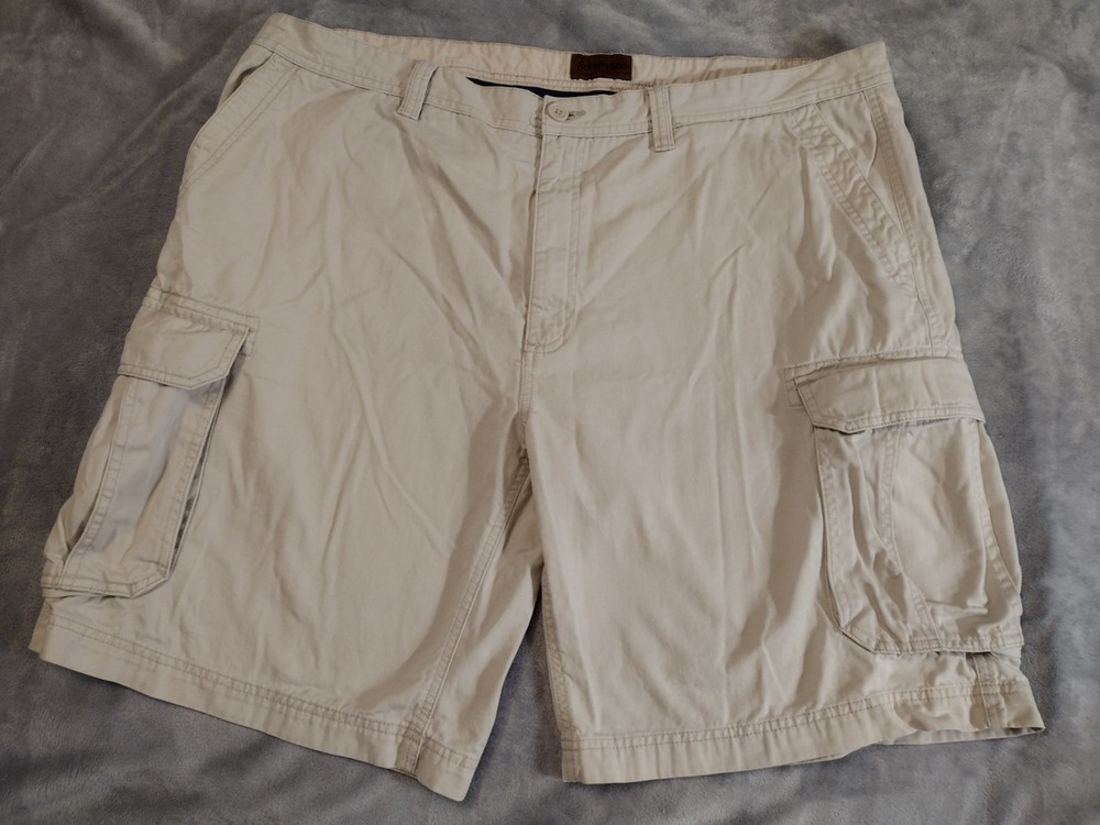 St John’s Bay Khaki Cargo Shorts Men’s 44 Cotton Utility Casual Outdoor