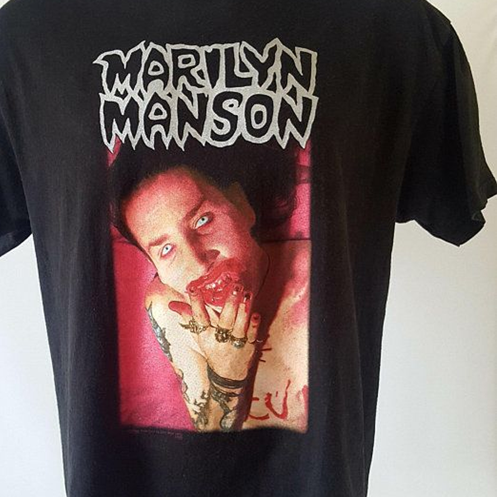 Marilyn Manson VTG black T-shirt Unisex All sizes short sleeve JJ6127