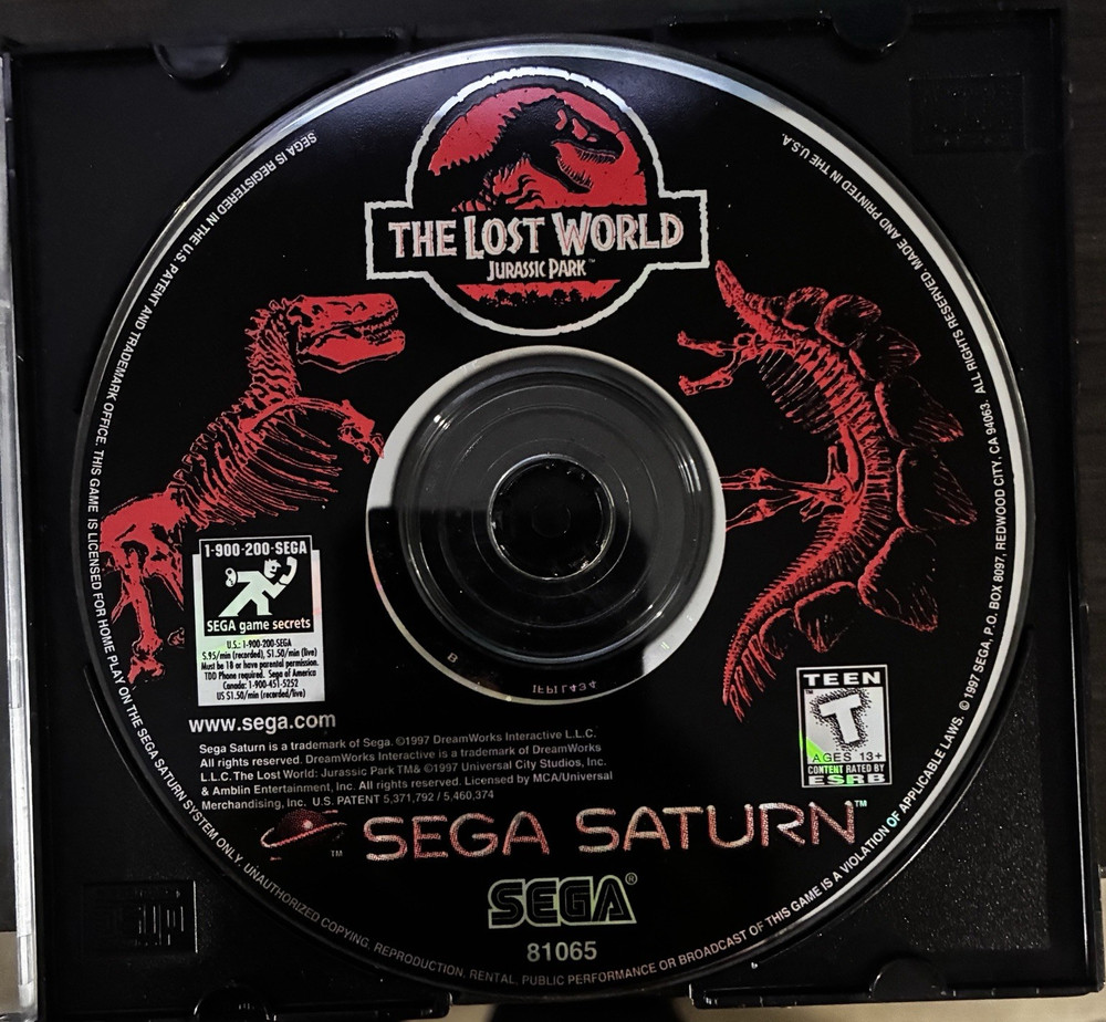 SEGA The Lost World: Jurassic Park Sega Saturn 1997 T Teen NTSC-U/C