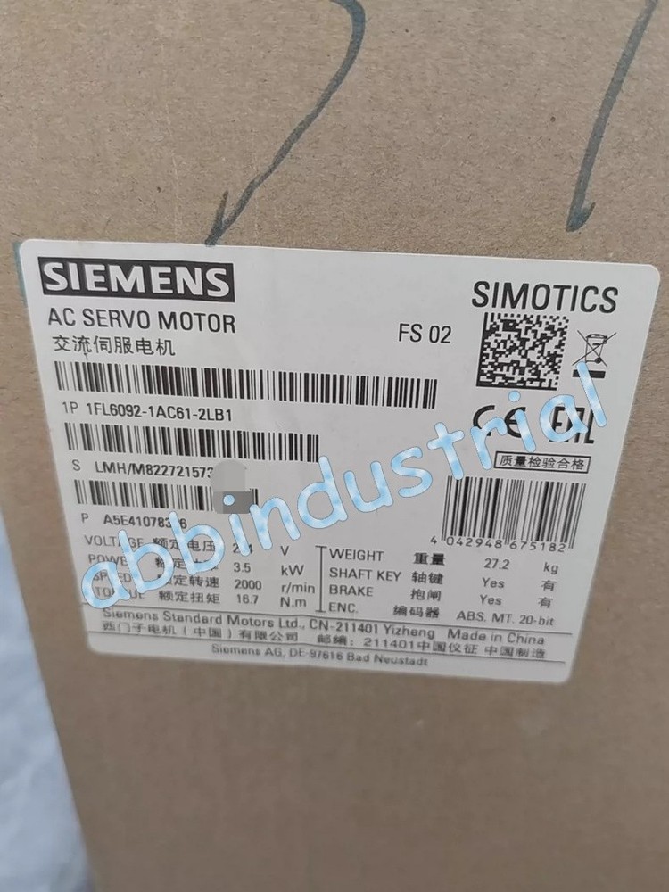 1FL6092-1AC61-2LB1 Servo Motor NEW