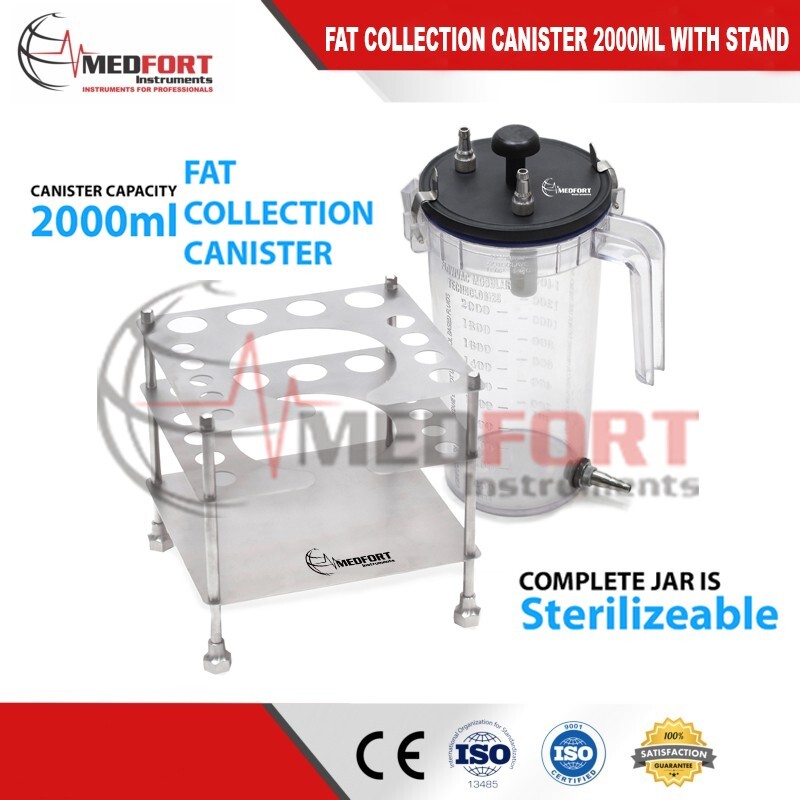 Fat Collection Canister 2000ML With Stand / Jar For Liposuction REUSABLE