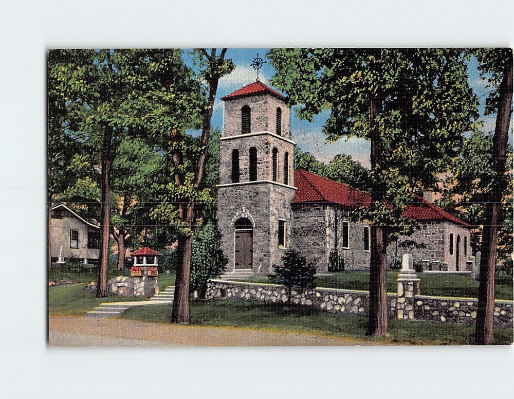 Postcard St. Joseph's Catholic Church in the Irish Hills Near Adrian Michigan