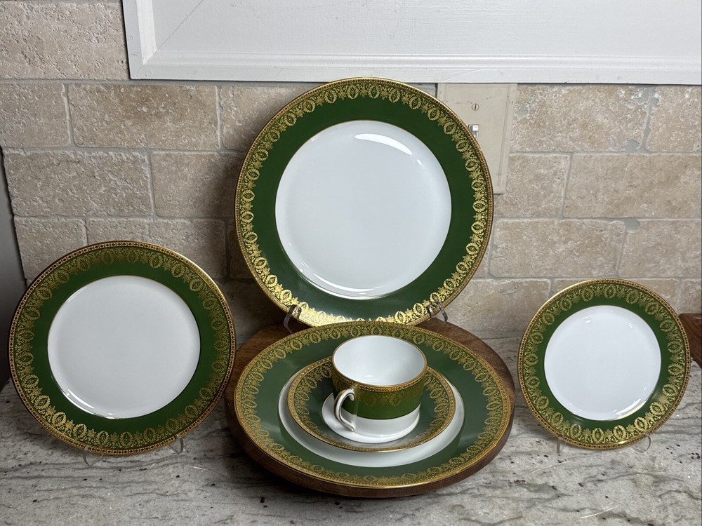 Limoges C.H. Field Haviland EUC Antique FULL 6 Dinner Piece Set with Gold Trim