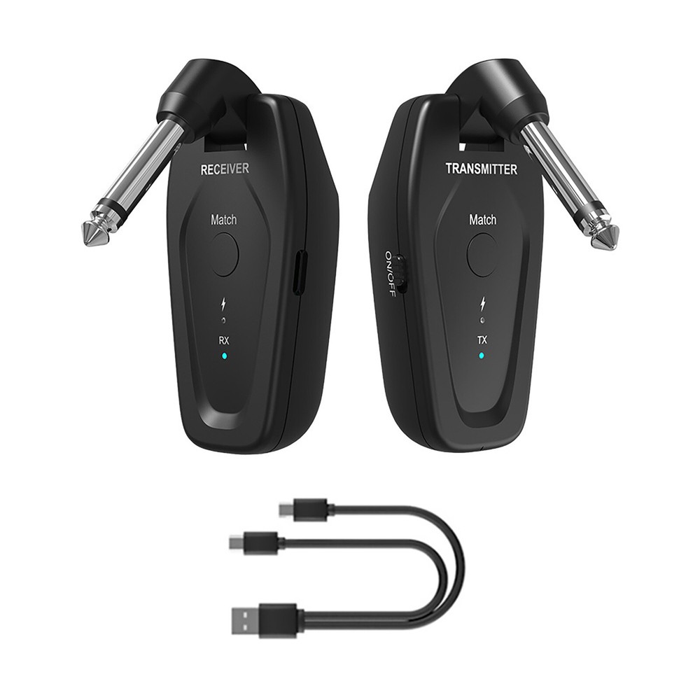 New Professional UHF Wireless Guitar System Transmitter Receiver Type-C Charging
