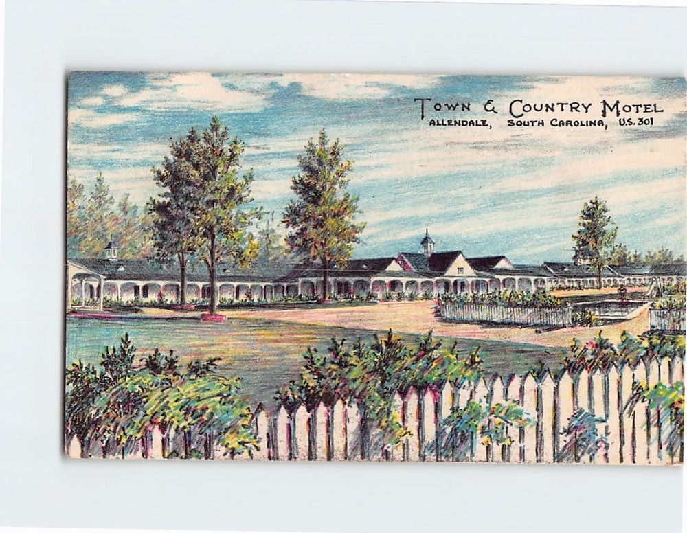 Postcard Town & Country Motel Allendale South Carolina USA
