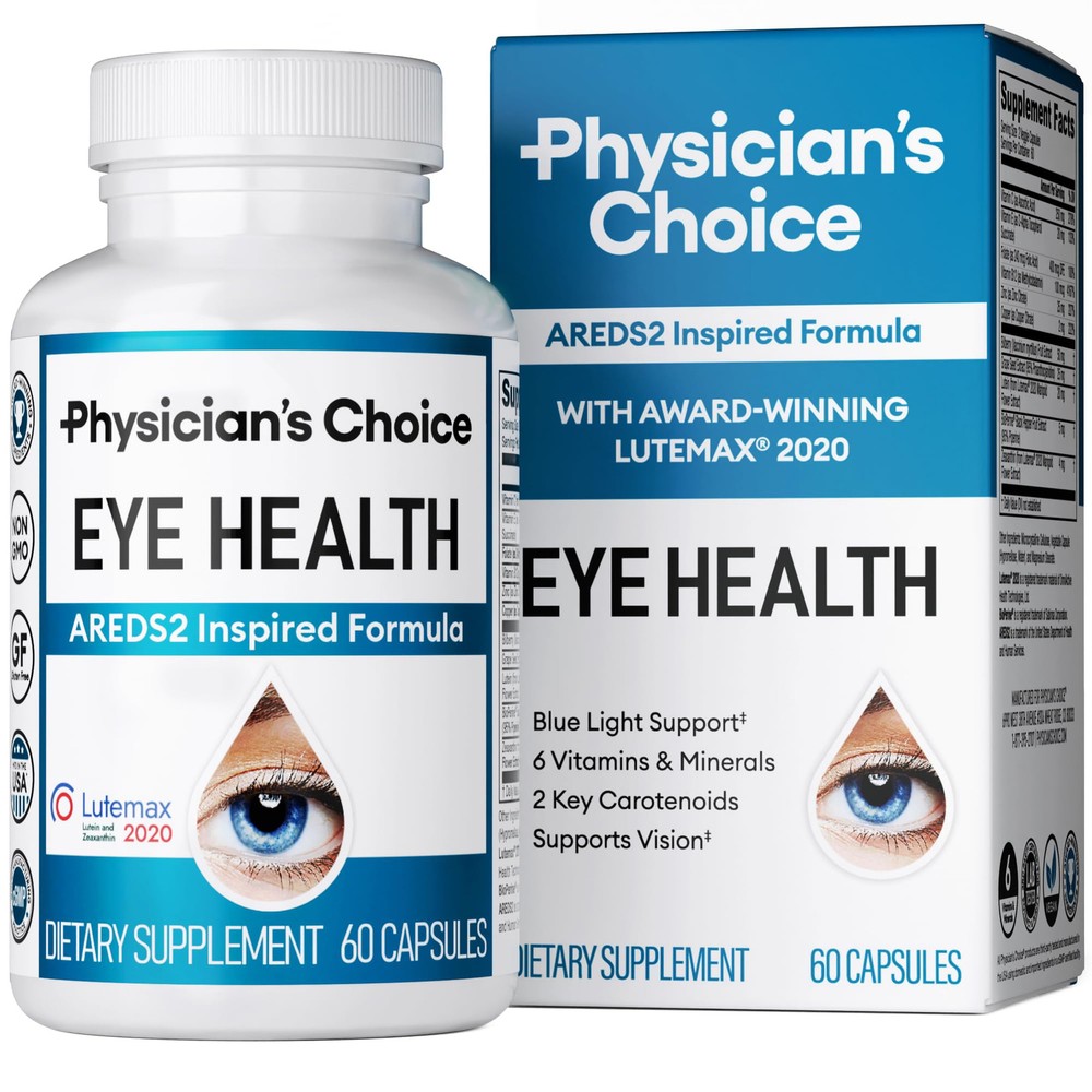 Lutein Zeaxanthin Eye Health Supplement Vision Support 60 Capsules Vitamins C E