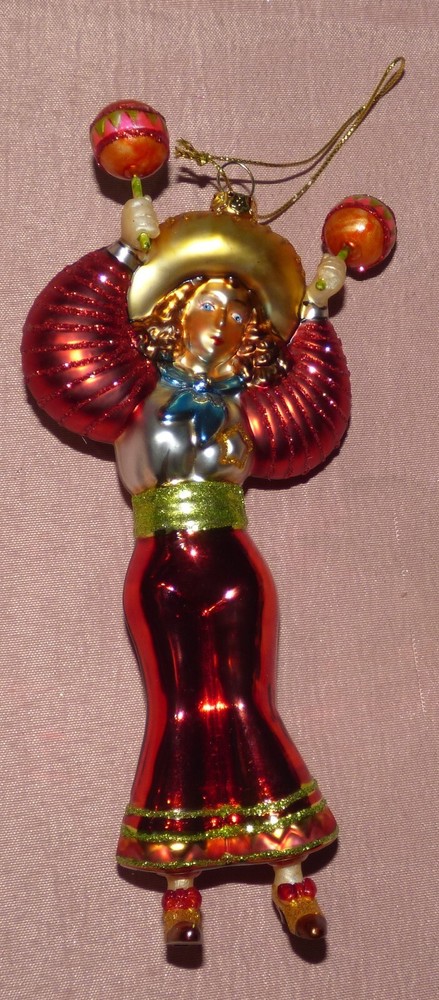 Kurt Adler Feliz Navidad Glass Christmas Ornament 7.5