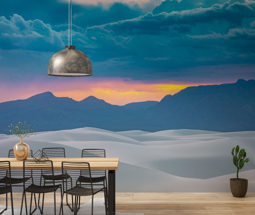 3D Mountain Desert Sunset Landscape Wall Murals Wallpaper Murals Wall Sticker