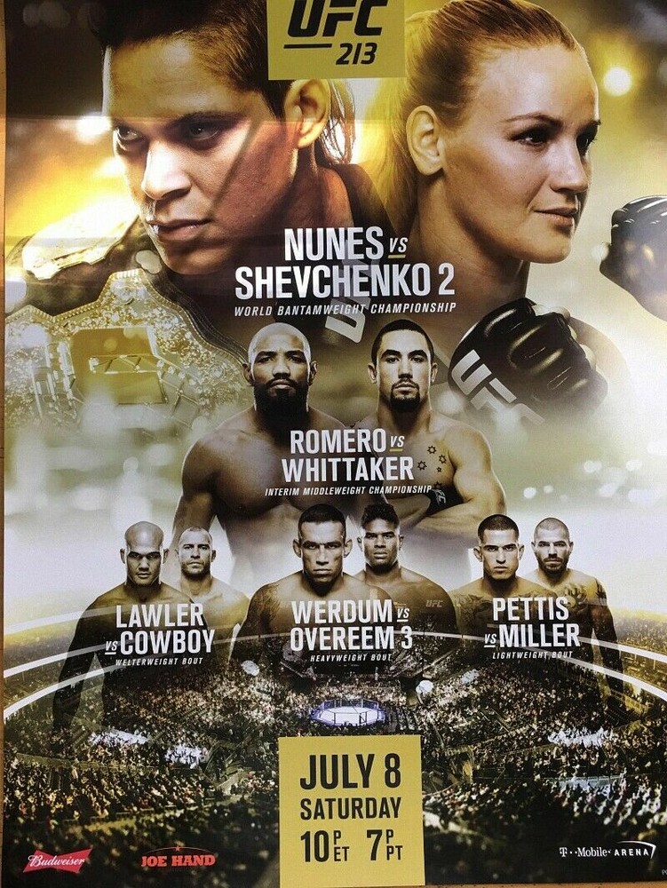 UFC 213 Fight Poster Premium Quality Choose your Size