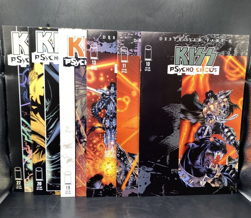 Lot of 6 Kiss Psycho Circus Comic Books 10 11 13 19 20 22 Image Comics
