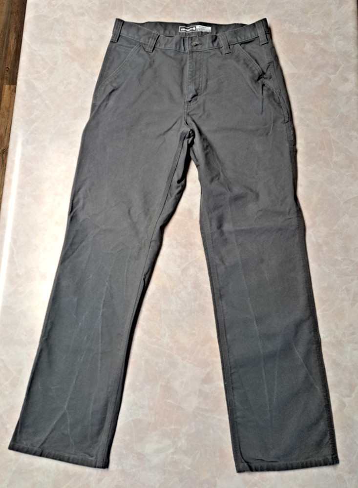 Carhartt 103279 Rugged Flex Duck Pants Mens 32x32 (Fits 32x31.75) Gray READ