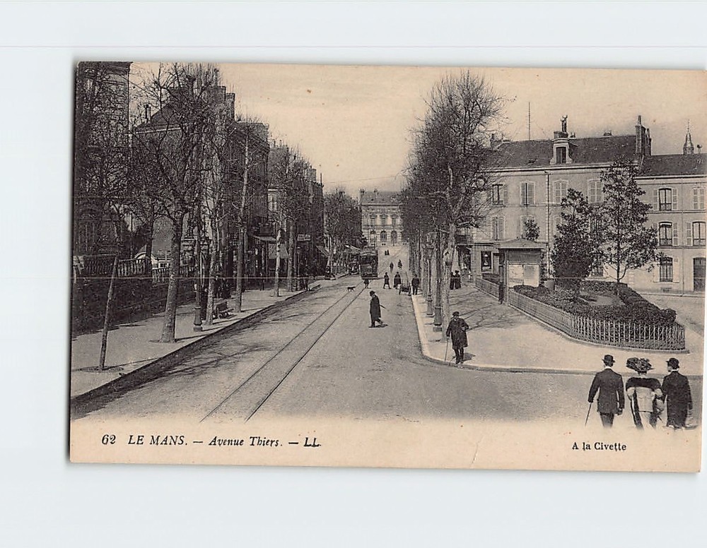 Postcard Avenue Thiers Le Mans France