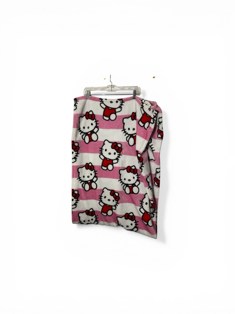 Sanrio Hello Kitty Silk Touch Throw Striped Bows And Stripes Pink 50