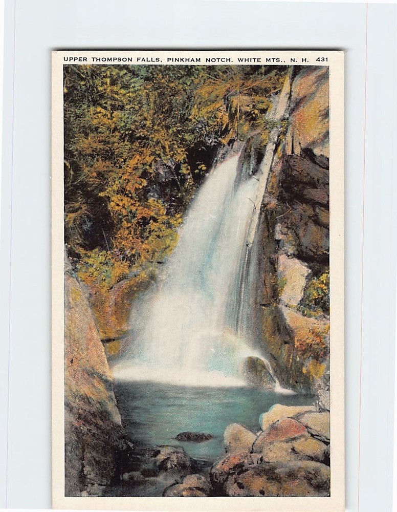 Postcard Upper Thompson Falls Pinkham Notch White Mountains NH USA