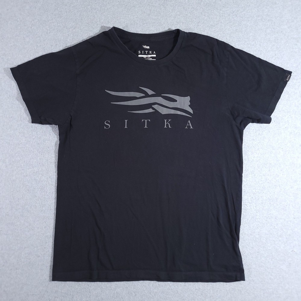 Sitka Tee Shirt Men's Size Large Black Gorpcore Soft Knit Outdoors Short Sleeve