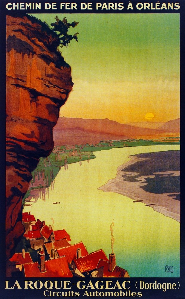 Chemin de Fer Orleans La Roque Gageac Decor Poster. Fine Graphic Art Design 2981