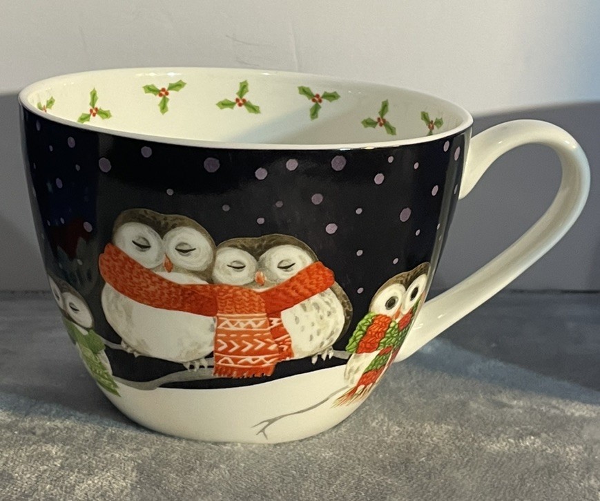 Portobello by Design Christmas Owls Coffee Mug Merry Christmas