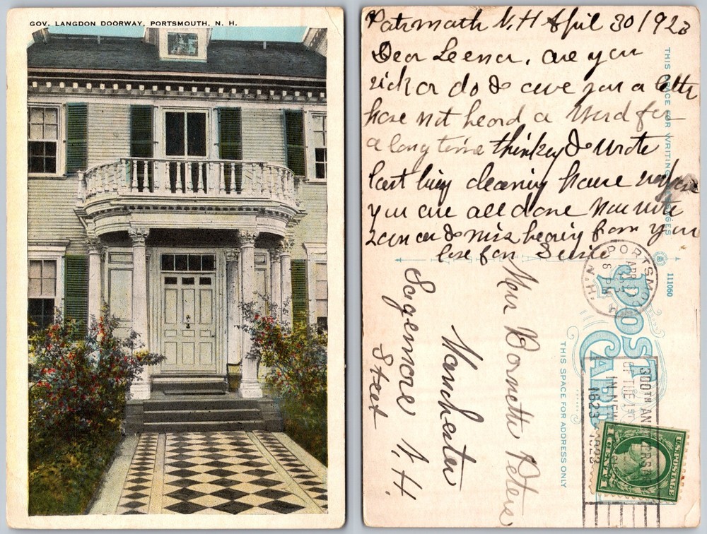 Gov Langdon Doorway Portsmouth New Hampshire Balcony Postcard