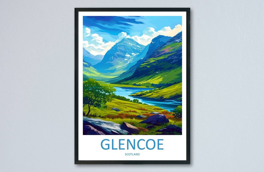 Glencoe Travel Print Wall Art Glencoe Wall Hanging Home Dcor Glencoe Gift Art