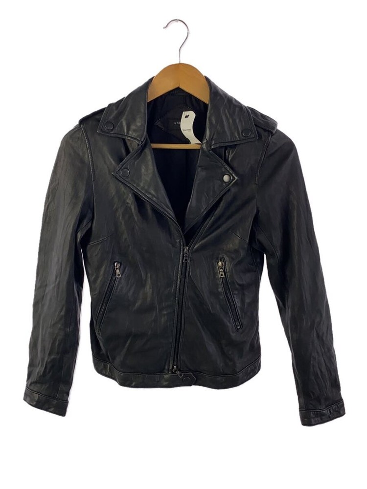 Unknown London/Leather Jacket Blouson/M/Sheepskin/Blk/Plain 3498