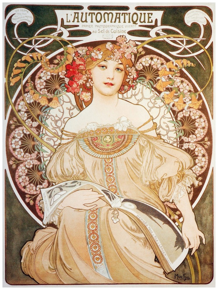 7934.Decoration Poster.Home Room wall interior design.Mucha Automatique Nouveau