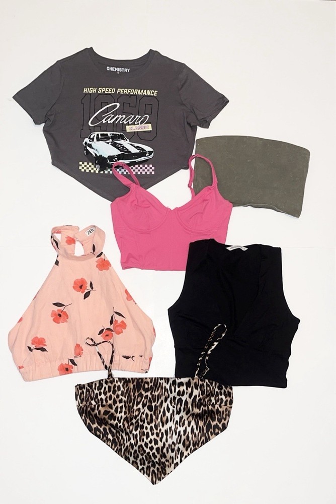 Juniors Small Crop Top Bundle of Various Brands Lot of 6 Spring Summer Casual