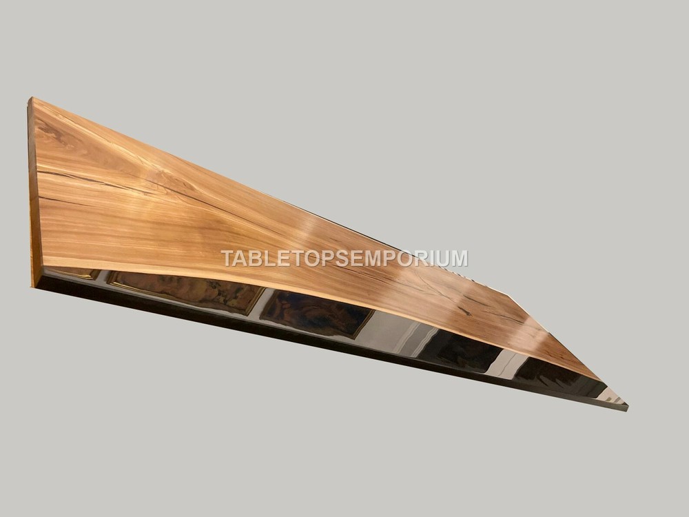 Epoxy Resin Black Epoxy Walnut River Dining Center Table Top Acacia Wooden Decor