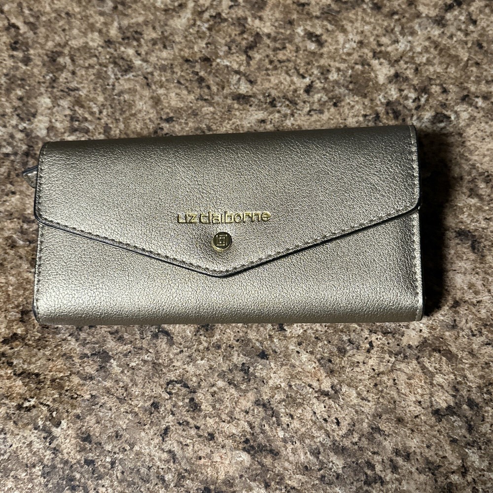 Liz Claiborne Rose Gold Envelope Clutch Wallet