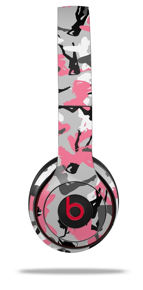 Skin Beats Solo 2 3 Sexy Girl Silhouette Camo Pink Wireless Headphones