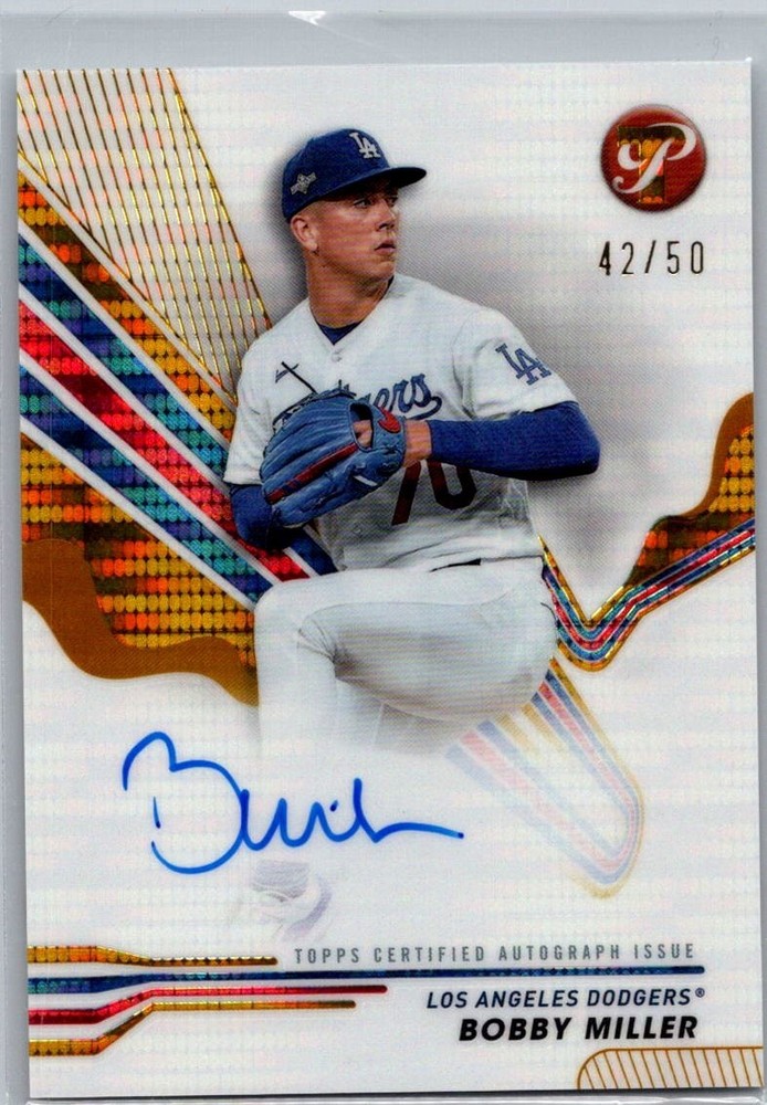 2024 Topps Pristine - Pristine Autographs Bobby Miller #PA-BMI Gold Pristine Pulsar Refractor /50 (AU)
