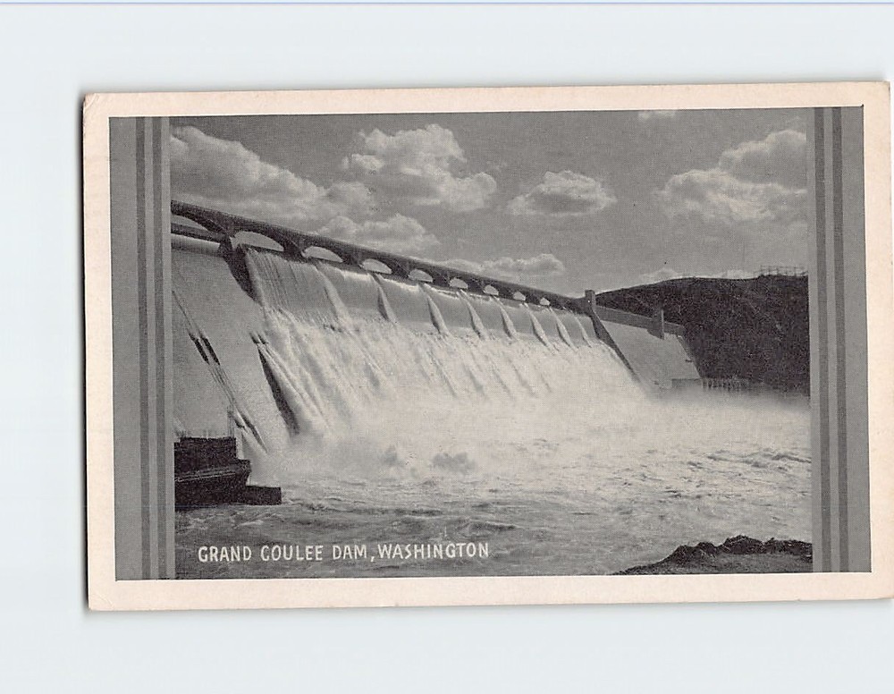 Postcard Grand Coulee Dam Washington USA