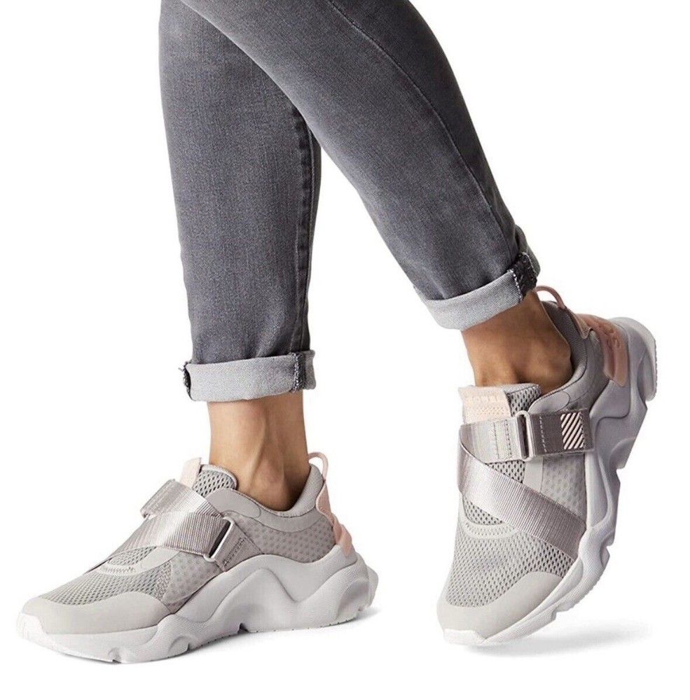 Sorel Women’s Kinetic RNEGD Strap Sneakers Size 7 Gray & Pink Shoes