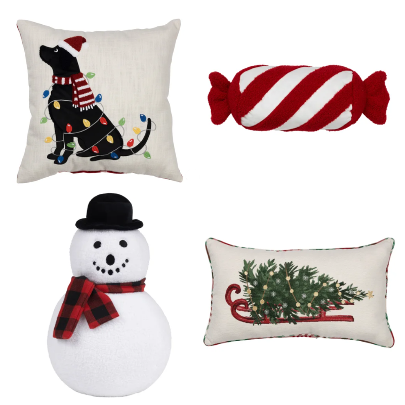 Brentwood Originals Holiday Christmas Decorative Throw Pillow, Home Decorations